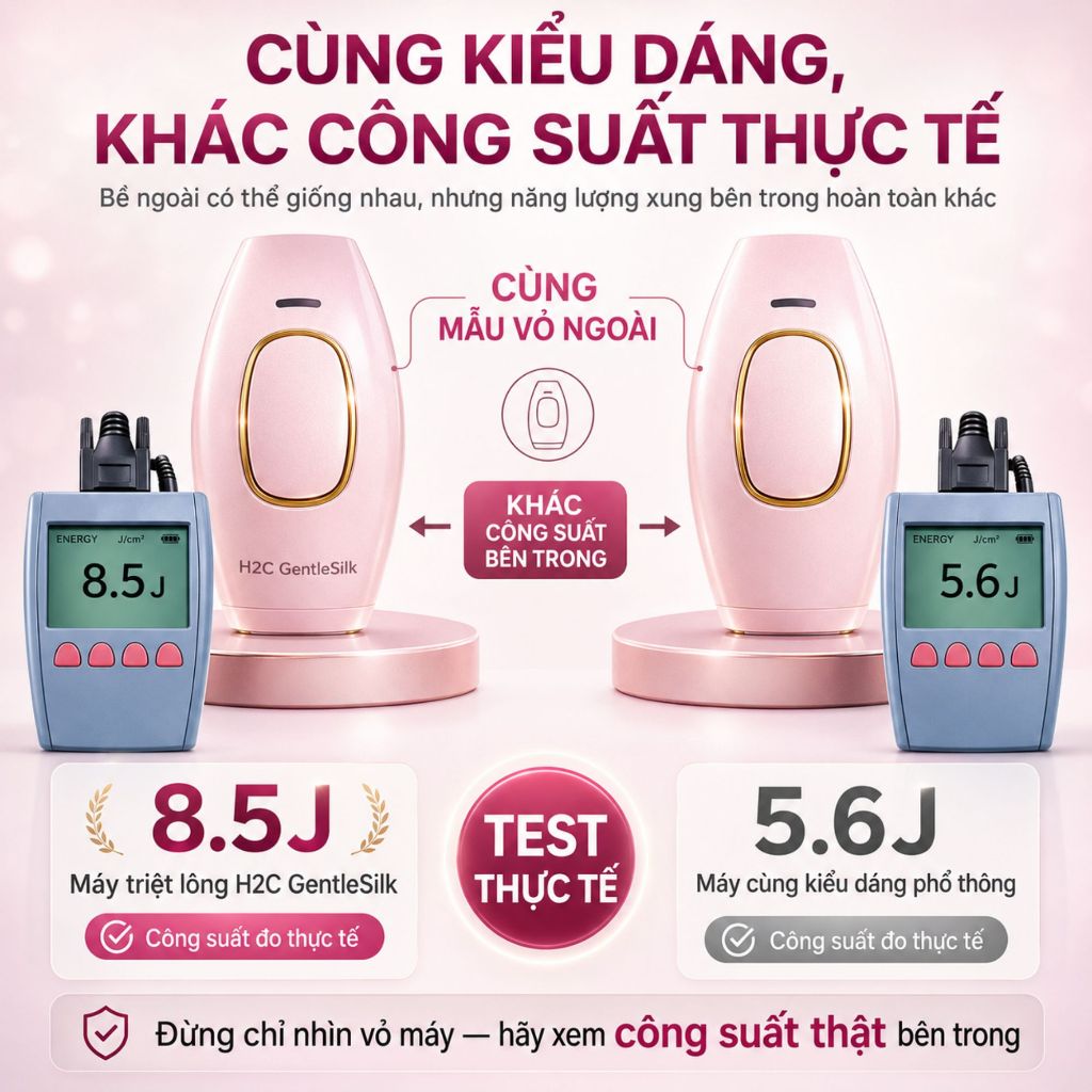 Máy triệt lông mini, Triệt lông vĩnh viễn 5 cấp công nghệ IPL H2C Gentlesilk