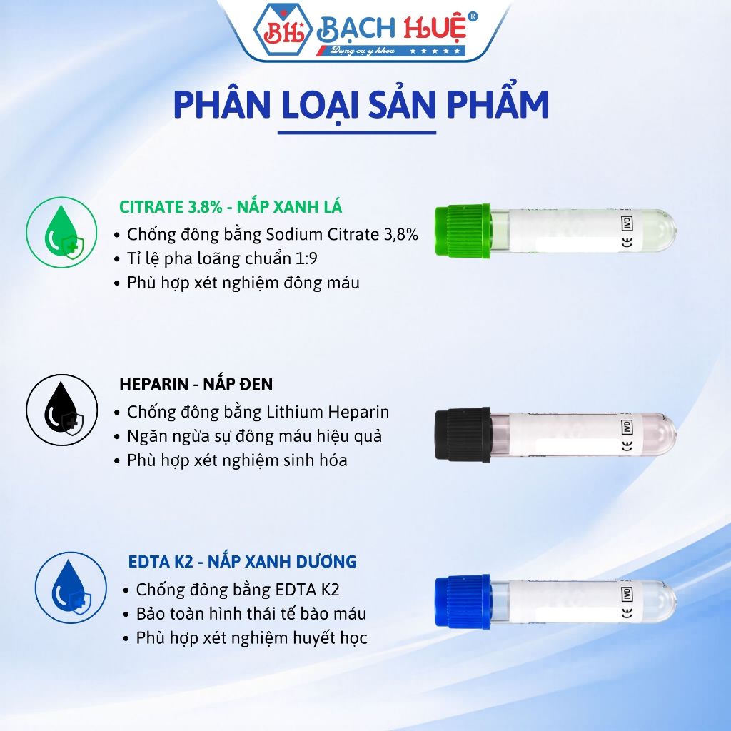 Vỉ 100 Ống Nghiệm Nhựa 1ml HTM Chính Hãng – Ống Sinh Hóa Lưu Mẫu EDTA, Heparin, Citrate Chuẩn Y Tế
