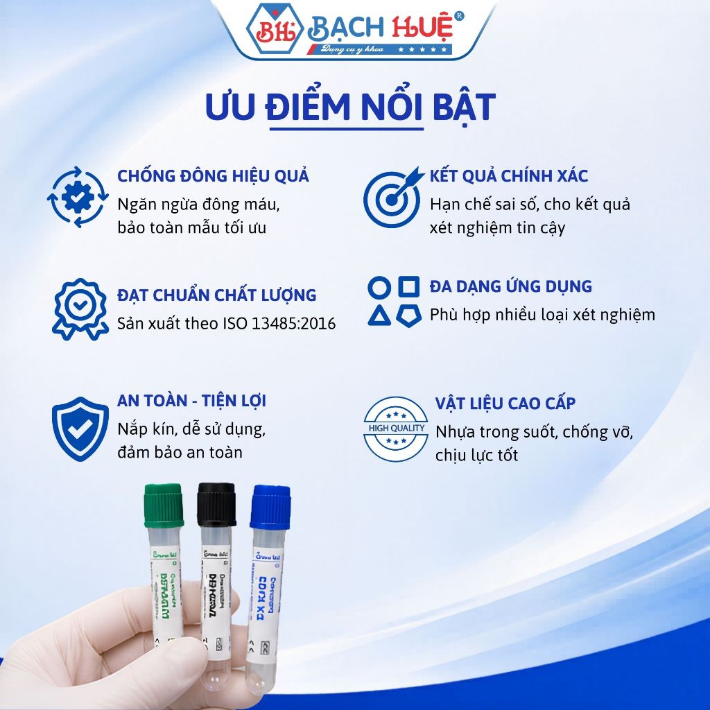 Vỉ 100 Ống Nghiệm Nhựa 1ml HTM Chính Hãng – Ống Sinh Hóa Lưu Mẫu EDTA, Heparin, Citrate Chuẩn Y Tế