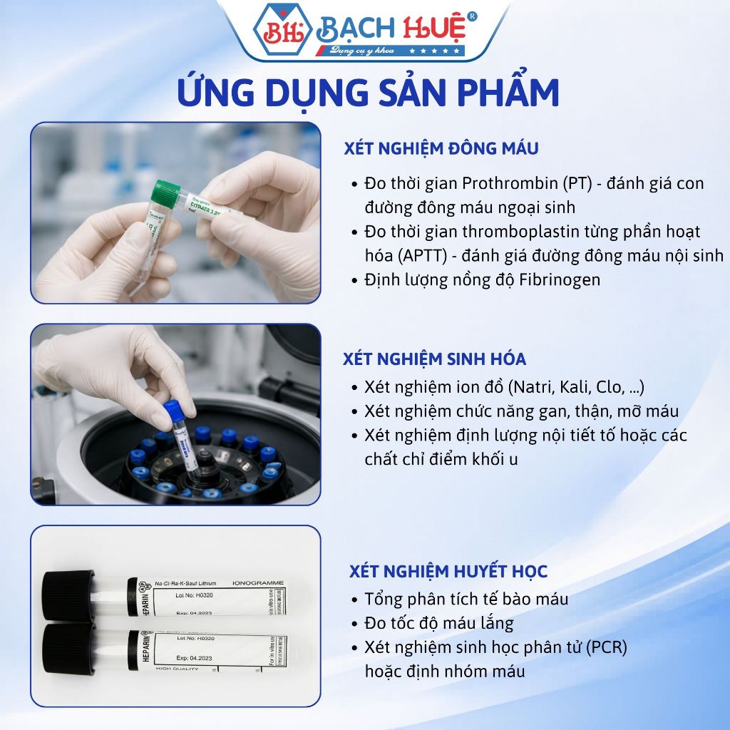Vỉ 100 Ống Nghiệm Nhựa 1ml HTM Chính Hãng – Ống Sinh Hóa Lưu Mẫu EDTA, Heparin, Citrate Chuẩn Y Tế