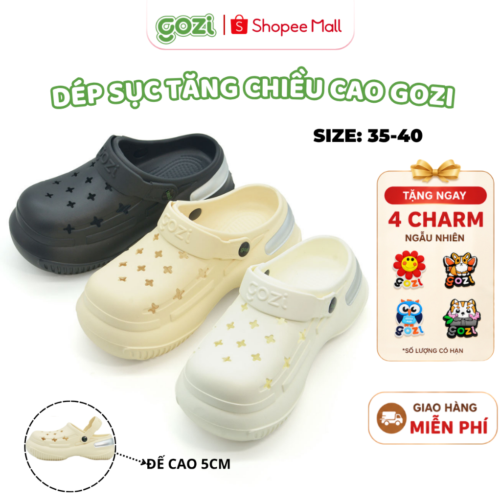 Dép Sục Nữ GOZI, Đế Cao 5cm, Nhựa Eva Chống Trượt GZ6001