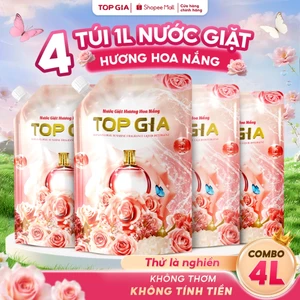 Nước giặt xả Top Gia hương hoa nắng dịu nhẹ túi 1L giúp làm sạch khuẩn sạch bẩn lưu hương 72H