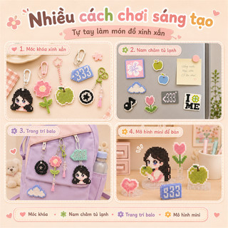 Bộ Hạt Xếp 2.6mm Nhiều Màu, Combo Làm Thủ Công Kèm Bàn Ủi