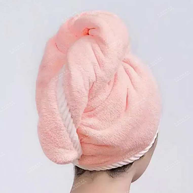 Khăn Quấn Đầu Larma Lau Khô Tóc, Mũ Chùm Đầu Thấm Nước Tốt, Khô Tóc Nhanh Chóng, Mềm mại, Tự Nhiên
