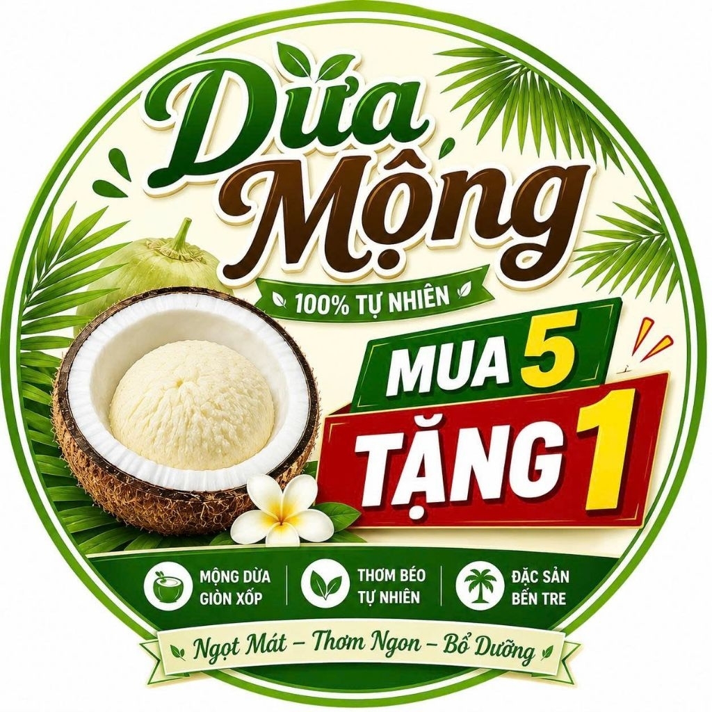 MUA 5 TẶNG 1 DỪA MỘNG BẾN TRE