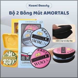 Bông Mút Trang Điểm AMORTALS Hoạt Hình Combo 2 Mút Makeup Đánh Kem Nền AMORTALS - Kosmi Beauty