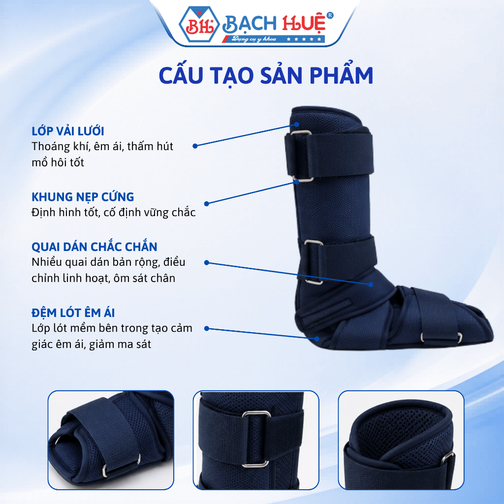 Nẹp Cẳng Chân Ngắn, Nẹp  Bàn Chân Cố Định Chấn Thương Chỉnh Hình Đủ Kích Thước