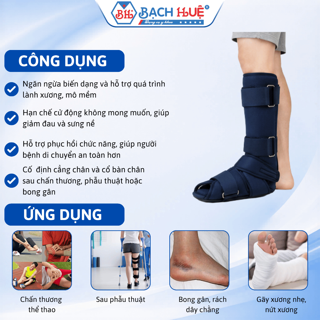 Nẹp Cẳng Chân Ngắn, Nẹp  Bàn Chân Cố Định Chấn Thương Chỉnh Hình Đủ Kích Thước