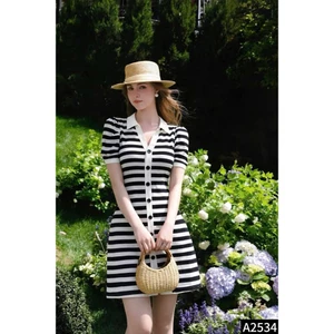Đầm thun kẻ form A hai lớp dày dặn style năng động cho các nàng A2534