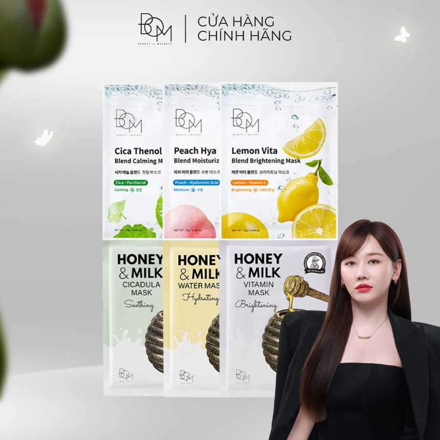 Mặt Nạ Dưỡng Da BOM Honey & Milk, Blend Mask 25g - Cấp Ẩm, Dưỡng Sáng, Làm Dịu Da