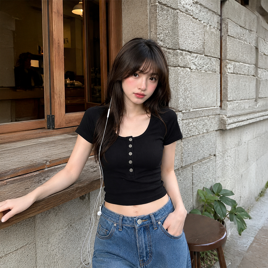 ÁO THUN TRƠN BASIC DÁNG CROPTOP ÔM BODY CHO NỮ