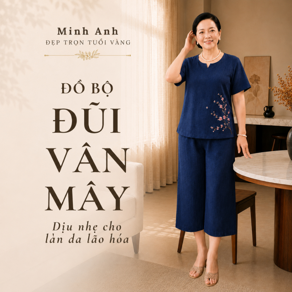 Đồ Bộ Vải Đũi Sợi Lanh Minh Anh - Thiết Kế Trẻ Trung Đa Dạng Màu Sắc Cho Bà Và mẹ MAB01