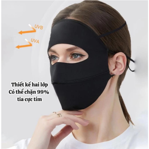 [Peinn] Khẩu Trang Vải Chống Nắng Toàn Mặt  Thoáng Khí Ngăn Tia UV full face PKS63