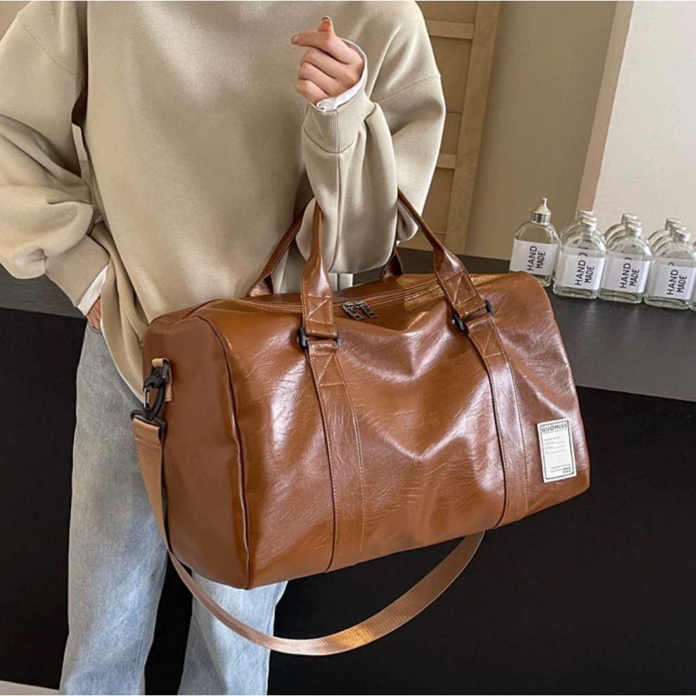 Túi Trống Du Lịch Da PU Cao Cấp 47cm - Túi Xách Thể Thao Gym, Túi Công Tác, Túi Du Lịch Nam Nữ Chống Nước