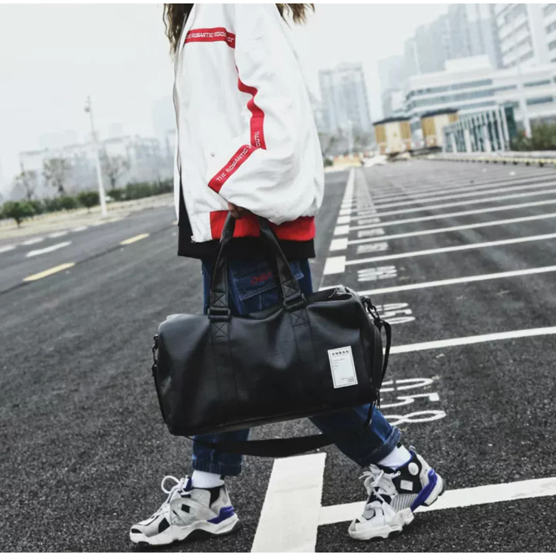 Túi Trống Du Lịch Da PU Cao Cấp 47cm - Túi Xách Thể Thao Gym, Túi Công Tác, Túi Du Lịch Nam Nữ Chống Nước