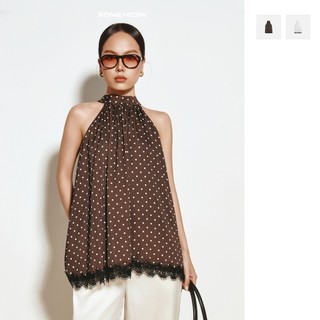 [N6] Áo Yếm Chấm Bi Phối Ren Polka Dot Top, Chất Vải Lụa Thoải Mái, WKI115, SOME HOW STORE