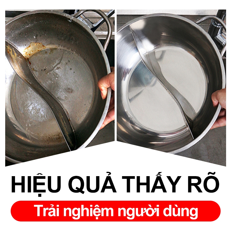 tẩy xoong nồi cháy khét, inox rỉ sét, ố vàng, đồ da, đồ nhựa, nữ trang