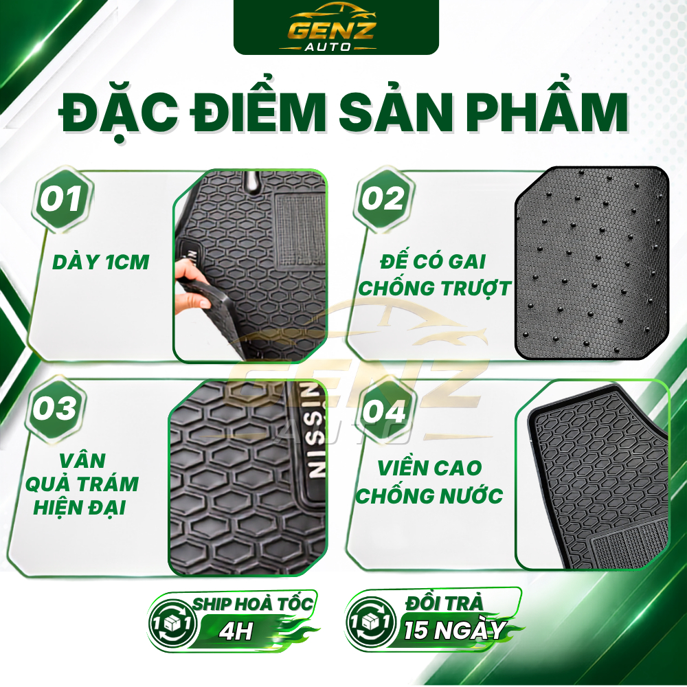 THẢM LÓT SÀN CAO SU xe Toyota Innova 2006 -> 2015, 2017 -> 2022 cao su đúc cao cấp không mùi, dễ vệ sinh