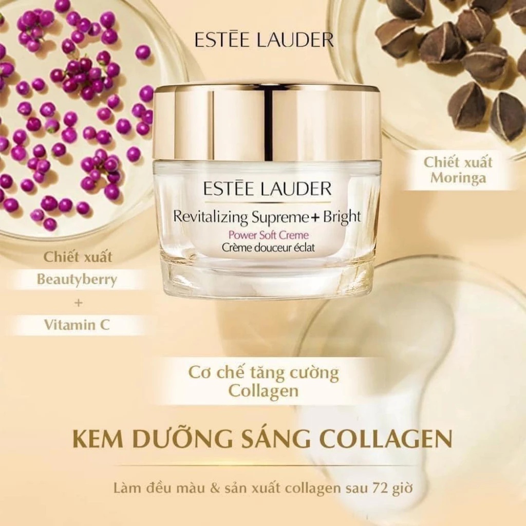 Kem Dưỡng Trắng Da Chống Lão Hóa Estee Lauder Revitalizing Supreme+ Bright Power Soft Creme -15ml