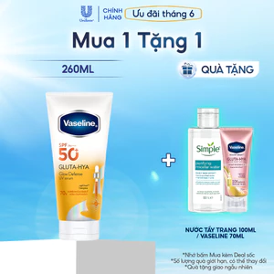 Serum chống nắng dưỡng thể hương tươi mát Vaseline Glow Defense SPF50+ PA++++ 260ML/150ML