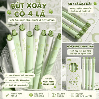 Bút Gel Cỏ 4 Lá May Mắn 0.5mm | Viết Mượt Không Lem | Văn Phòng Phẩm Dễ Thương.