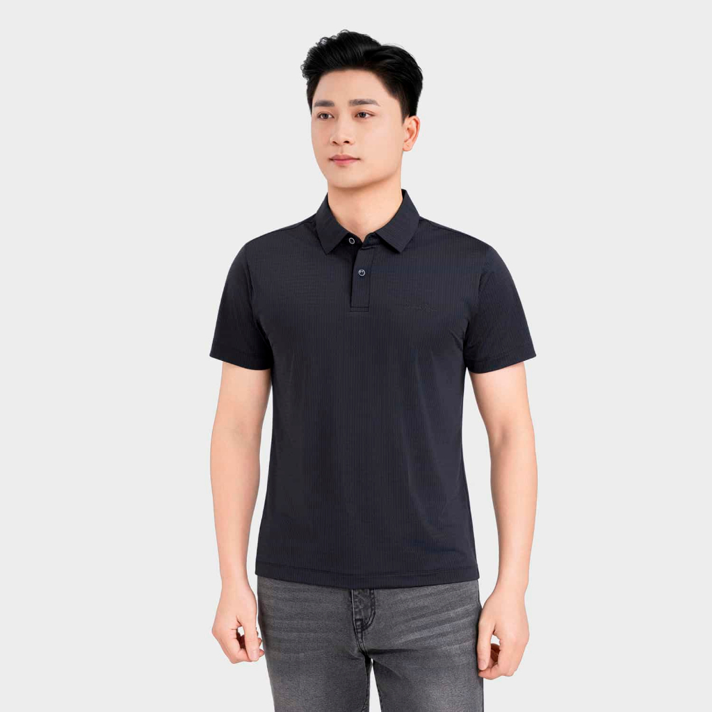 Áo Polo nam ngắn tay cổ dán Insidemen dệt Jacquard vân chìm suông nhẹ hiện đại, tinh tế IPS122MAH0