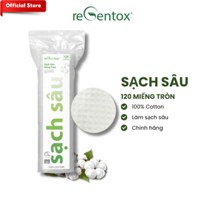 Bông Tẩy Trang SẠCH SÂU reGentox Cotton Tự Nhiên Công Nghệ 3D Diamond Độc Quyền 120 Miếng/Túi