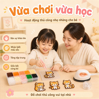 Bộ Hạt Xếp Hình 2.6mm Tổng Hợp Mới, Combo Đầy Đủ Kèm Bàn Ủi