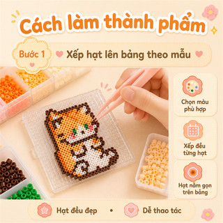 Bộ Hạt Xếp Hình 2.6mm Tổng Hợp Mới, Combo Đầy Đủ Kèm Bàn Ủi