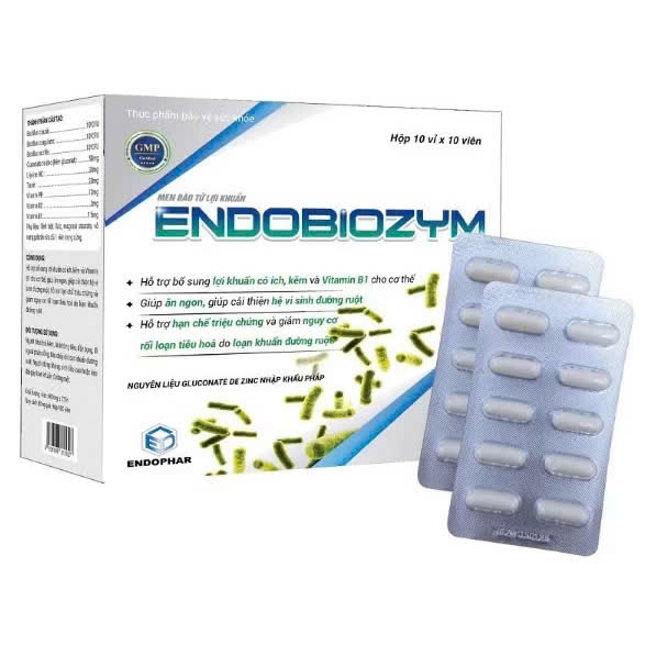 Endobiozym Men Vi Sinh Kẽm Gluconat Nhập Khẩu Pháp, Hỗ Trợ Cân Bằng Hệ Vi Sinh Đường Ruột, Hộp 10 Vỉ