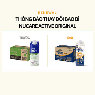 Thức uống dinh dưỡng Nucare Active Original Protein & Canxi cao Daesang WELLIFE hộp 200ml nhập khẩu Hàn Quốc