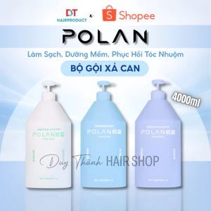 Cặp Dầu Gội Xả Can POLAN Cao Cấp 4000ml – Dưỡng Tóc Mềm Mượt, Sạch Sâu, Tắm Màu Chuyên Dụng Salon
