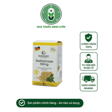 Warnke Nattokinase 50mg Viên Uống Phòng Ngừa Tai Biến, Đột Quỵ (Lọ 60 viên) - Xuất xứ Đức