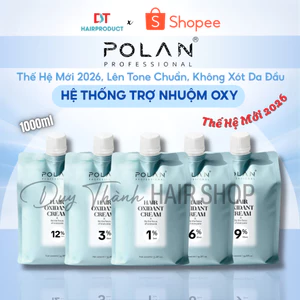 Oxy Trợ Nhuộm POLAN Chính Hãng 1000ml – Oxi Nhuộm Tóc Lên Tone Chuẩn, Thơm Dịu Nhẹ, Không Sót Da Đầu