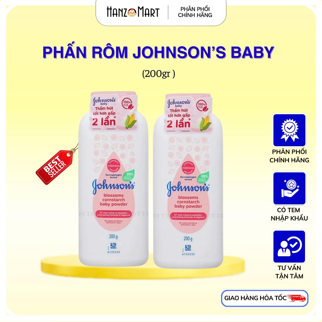 Phấn Rôm Johnson's Baby Hương Hoa Blossom Baby Powder 200g - hanzo2009