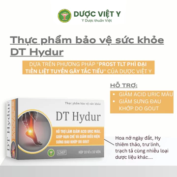 Giảm đau xương khớp do gout DT Hydur Dược Việt Y - Hỗ Trợ Giảm Acid Uric, Ổn Định Acid Uric Máu