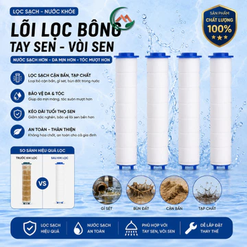 Combo 2 lõi lọc bông cho đầu vòi hoa sen lõi lọc có thể tháo rời thay thế - QM.PK032-2