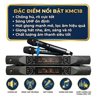 Micro Không Dây KMC18, Chống Hú Tốt Độ Nhạy Cao, Bắt Sóng Xa, Chống Hú Rít, Hát Karaoke Gia Đình Sân Khấu, Hát Nhẹ Hay