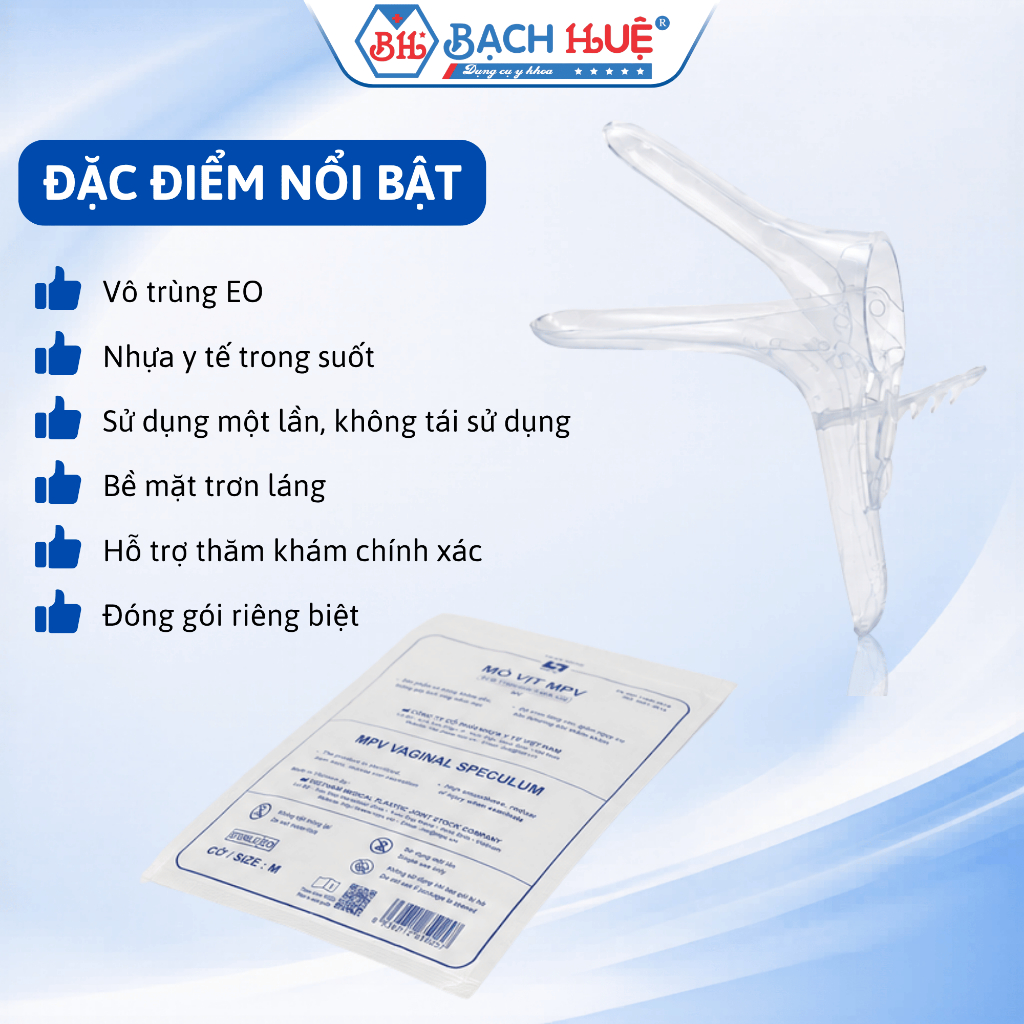 Mỏ Vịt Nhựa Khám Phụ Khoa MPV Cao Cấp  – Dụng Cụ Mỏ Vịt Khám Phụ Khoa Vô Trùng Dùng 1 Lần