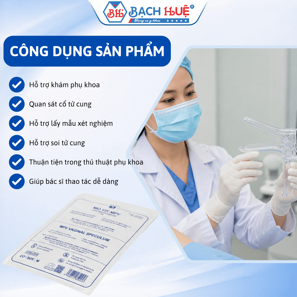 Mỏ Vịt Nhựa Khám Phụ Khoa MPV Cao Cấp  – Dụng Cụ Mỏ Vịt Khám Phụ Khoa Vô Trùng Dùng 1 Lần