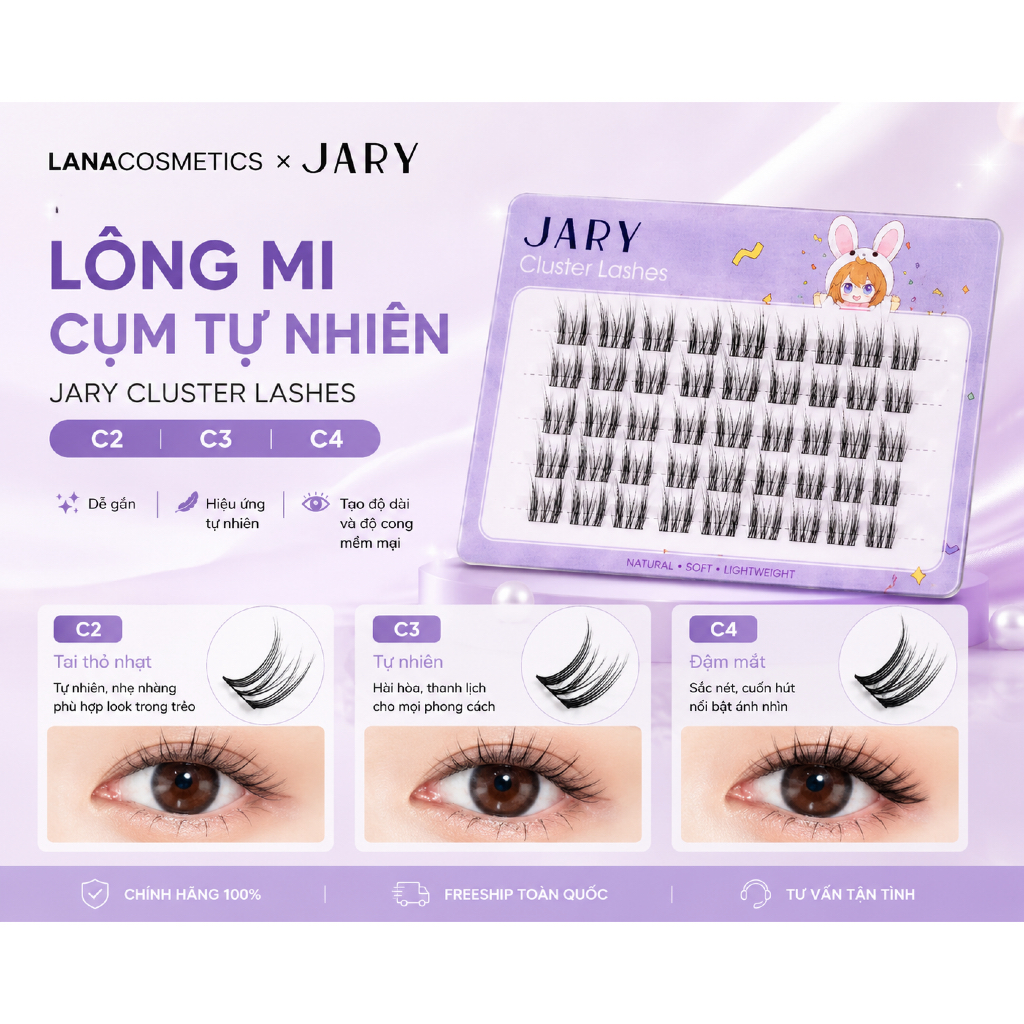 Lông mi cụm tự nhiên Jary Cluster Lashes