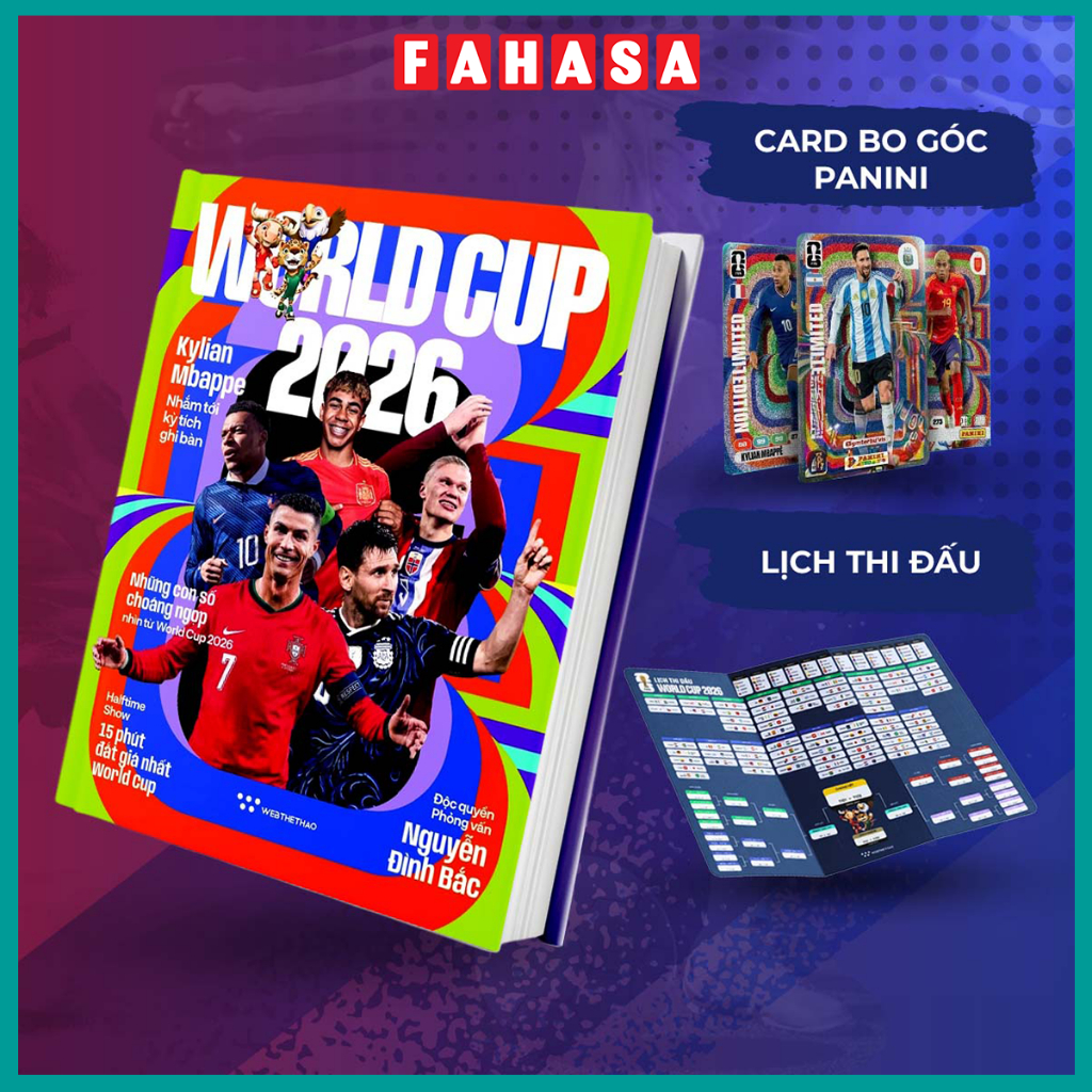 Sách - World Cup 2026 - Tặng Kèm Thẻ Cầu Thủ FIFA World Cup Panini + Lịch Thi Đấu World Cup 2026