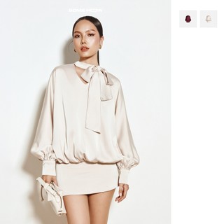 [N6] Đầm Ngắn Cloudy Bow Style, Chất Vải Lụa Tô Châu Thoải Mái, WDN168, SOME HOW STORE