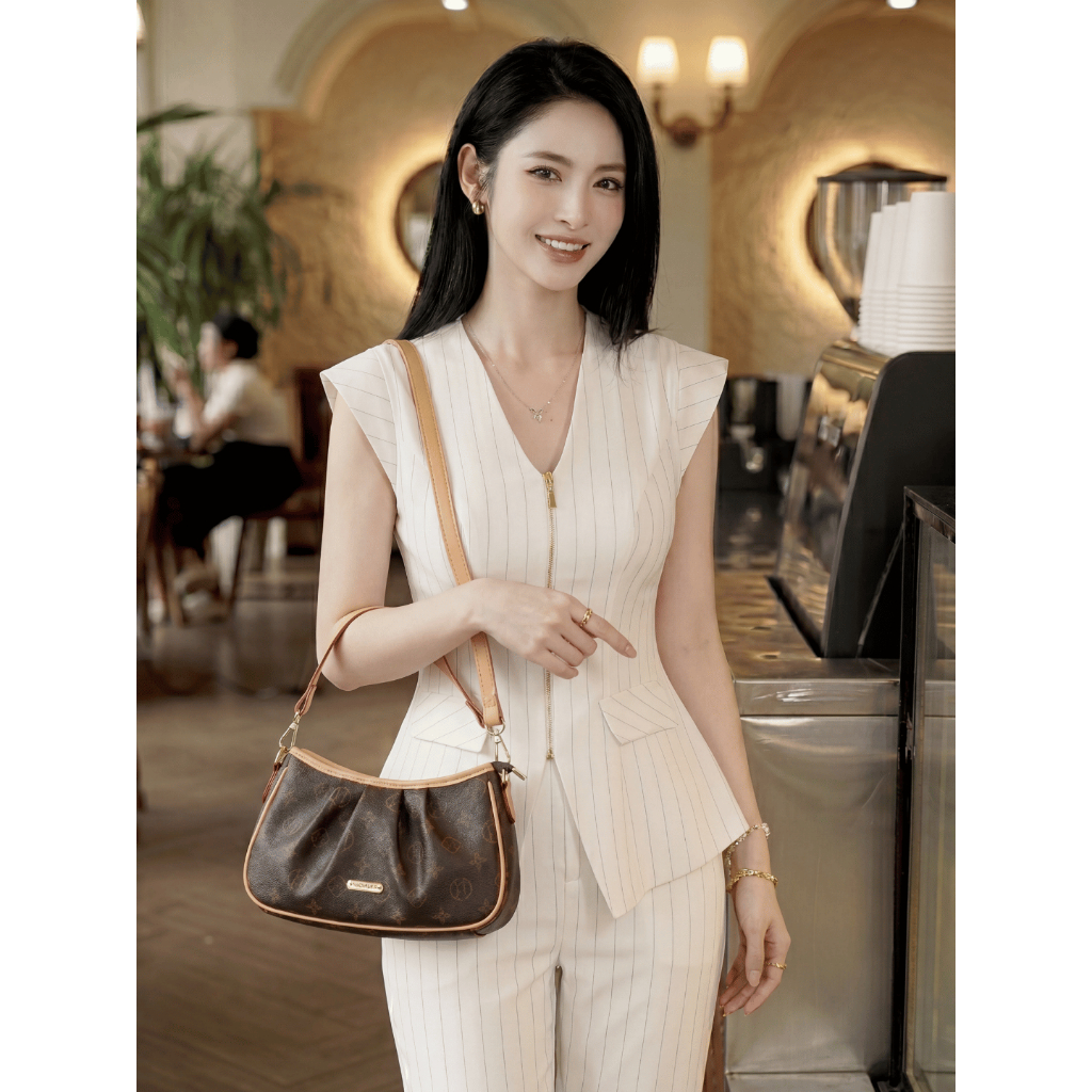 [VOUCHER 60K MỞ BÁN] Túi Xách Nữ Kẹp Nách CHOÉ Da PU Cao Cấp Đeo Vai Đeo Chéo Thanh Lịch Kèm 2 Dây Thay Đổi 3961 Kẻ