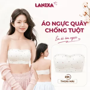 Áo ngực nữ không dây quây ngang cao cấp chống tuột ôm ngực họa tiết dễ thương LANIXA A620