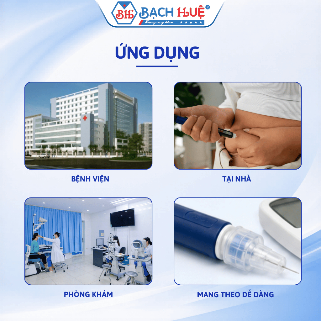 Hộp 100 Kim Chích Bánh Ú Dùng Cho Bút Tiêm Tiểu Đường Insulin – Kim Lấy Máu An Toàn Siêu Nhỏ