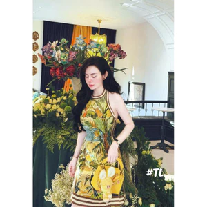 Đầm cổ yếm xanh thú rừng