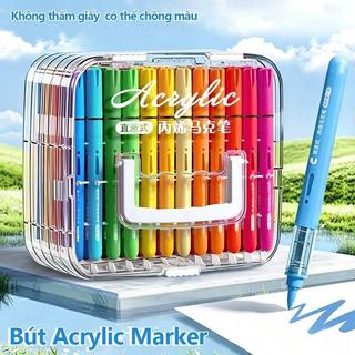 Màu Acrylic Marker Cao Cấp Chất Lượng Tốt - Bộ Vẽ Tranh 24/36/72/84 Màu, Ngòi Brush Màu Sắc Tươi Sáng
