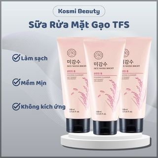 Sữa Rửa Mặt Gạo Hồng The Face Shop Rice Water Bright Cleansing Foam SRM gạo hồng TFS 150ml - Kosmi Beauty
