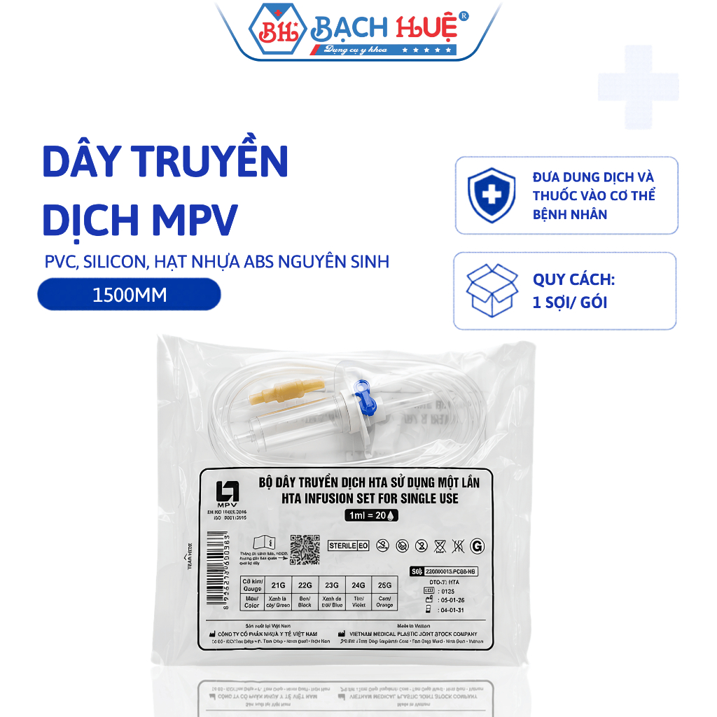 Bịch 25 Sợi, 50 Sợi Dây Truyền Dịch MPV Vô Trùng – Bộ Dây Truyền Y Tế Dùng Một Lần